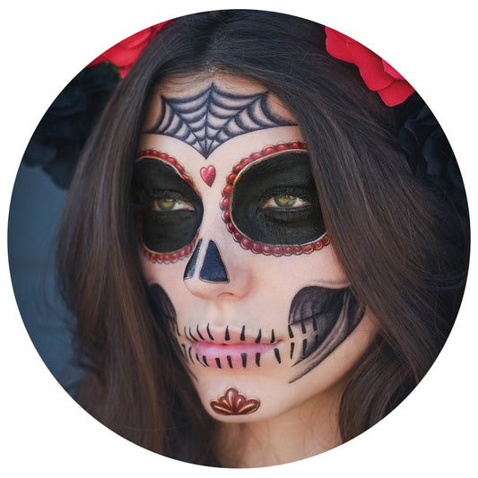 2 x La Catrina Face Halloween Temporary Tattoo, Dia de los Muertos