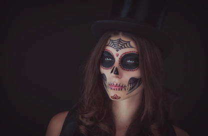 2 x La Catrina Face Halloween Temporary Tattoo, Dia de los Muertos